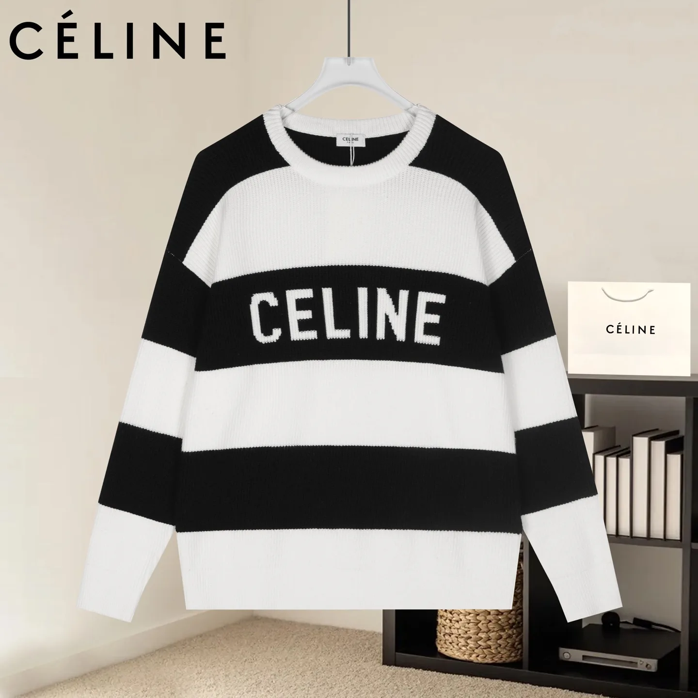 Logo Intarsia Striped Knit Sweater D20022870