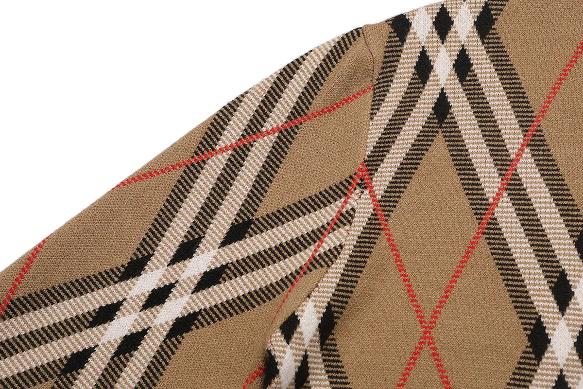 Check Intarsia Wool-Cotton Sweater D20022864 — view 5