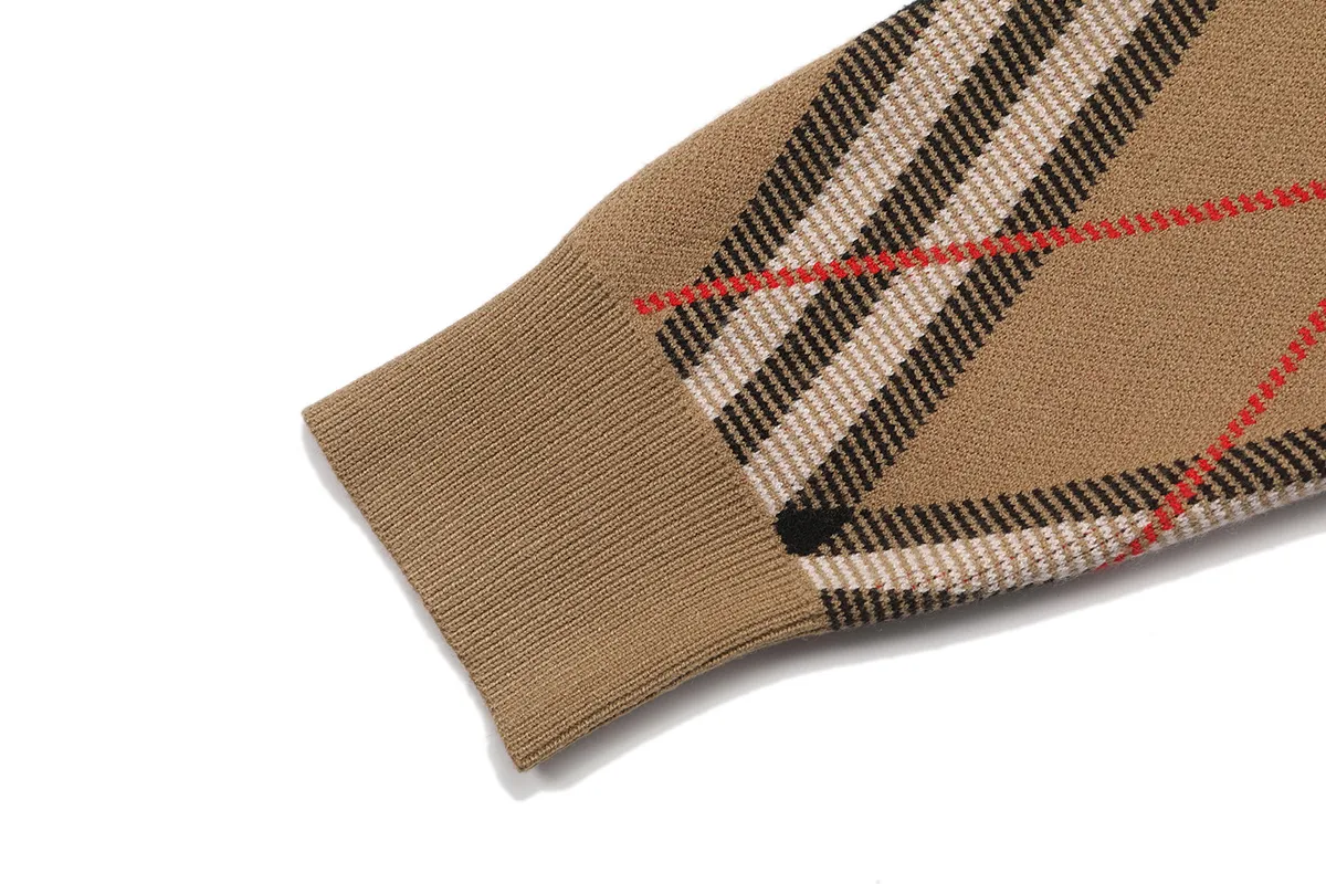Check Intarsia Wool-Cotton Sweater D20022864 — view 6