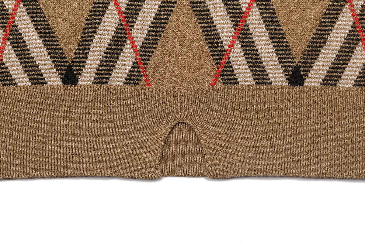 Check Intarsia Wool-Cotton Sweater D20022864 — view 8