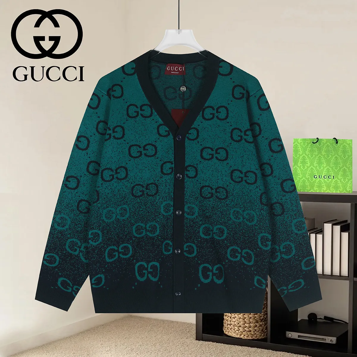 GG Monogram Jacquard Knit Cardigan D20522936