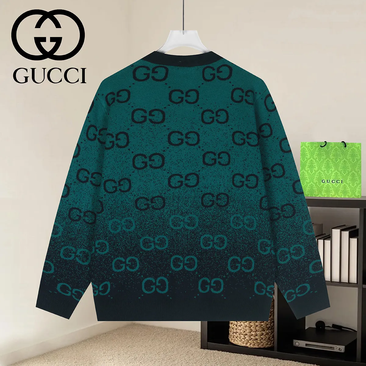 GG Monogram Jacquard Knit Cardigan D20522936 — view 2
