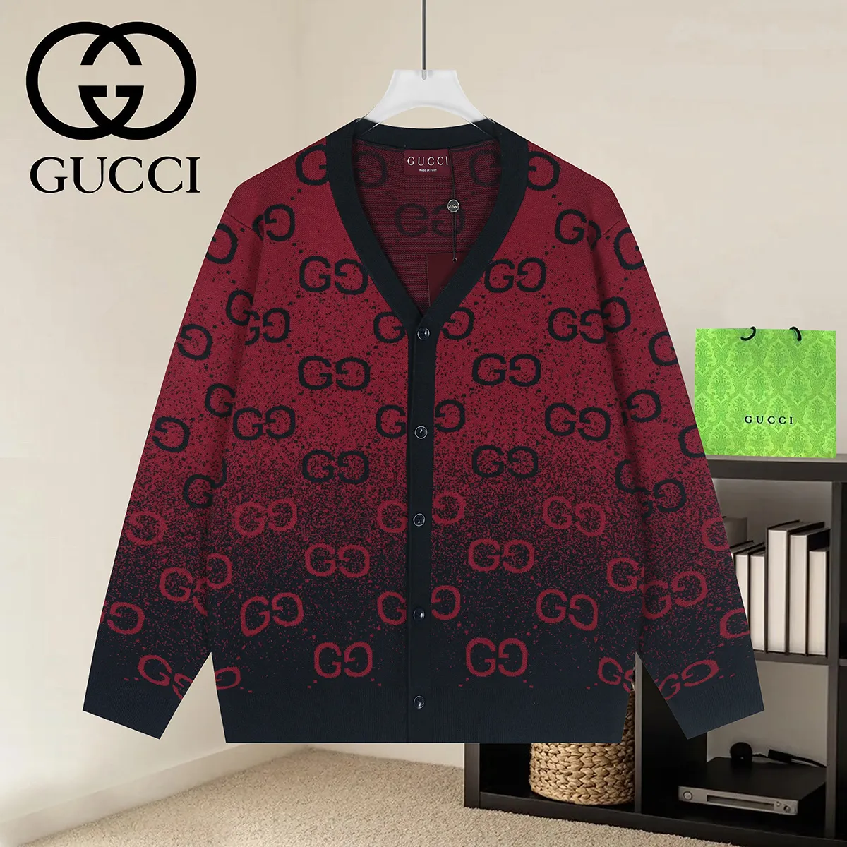 GG Monogram Jacquard Knit Cardigan D20522935