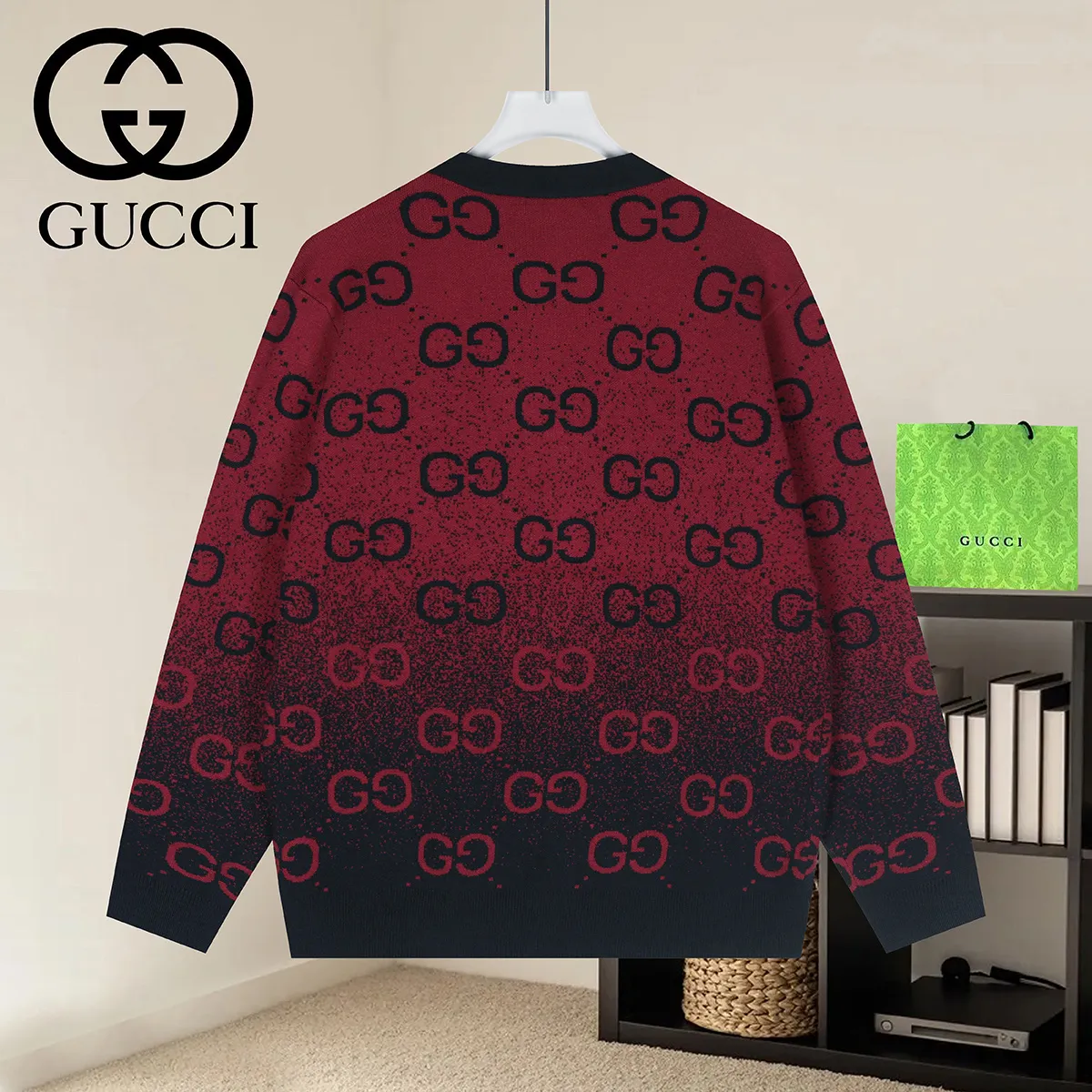 GG Monogram Jacquard Knit Cardigan D20522935 — view 2