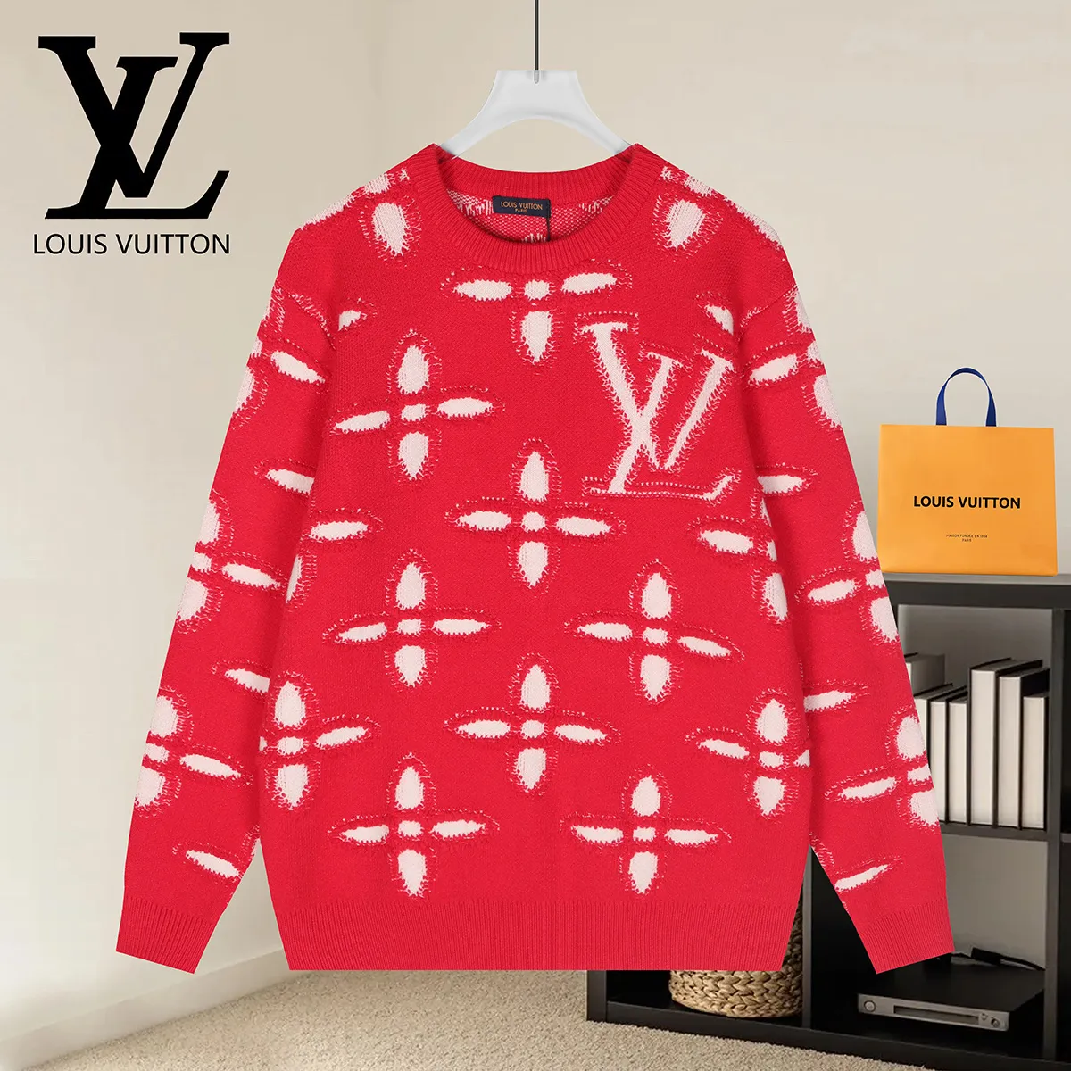 Monogram Jacquard Crew-Neck Sweater D21522895