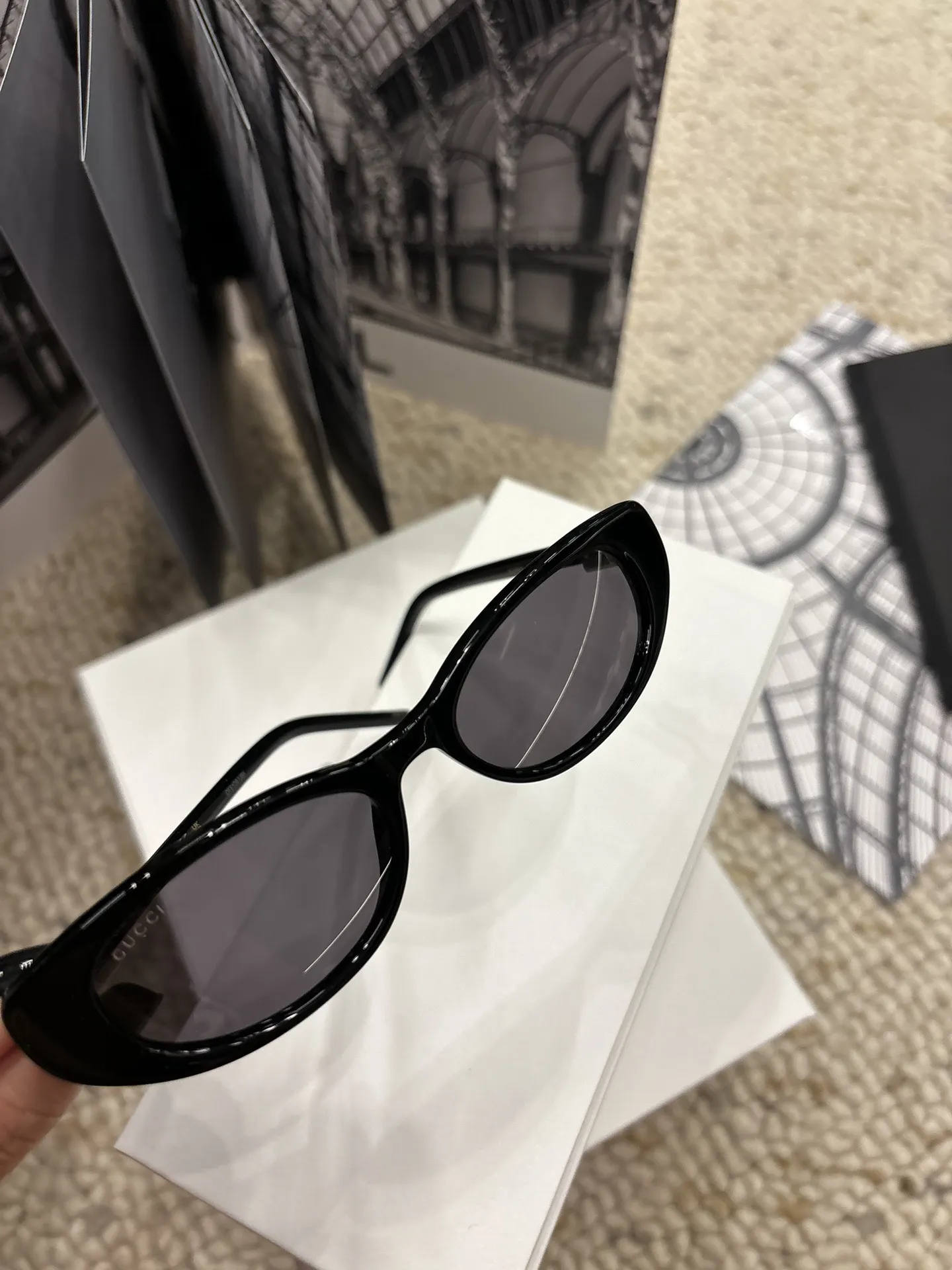 Cat-Eye Sunglasses with Diamond Temples D20017797 — view 9