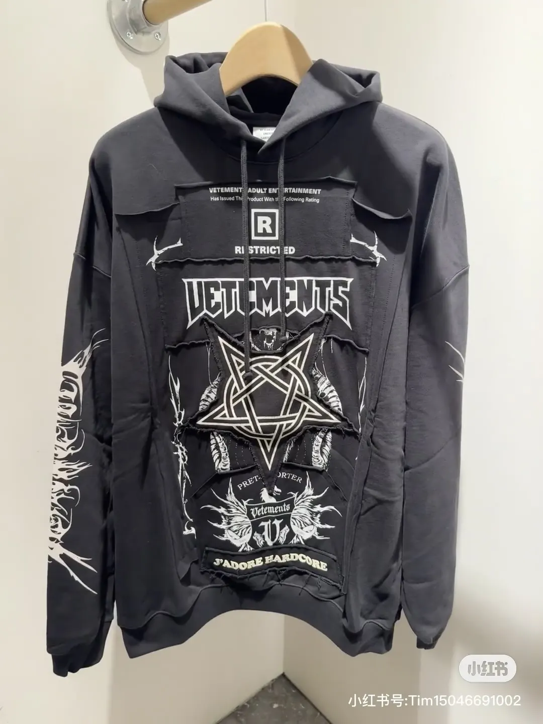 Patchwork Graphic Oversized Cotton Hoodie D26013164