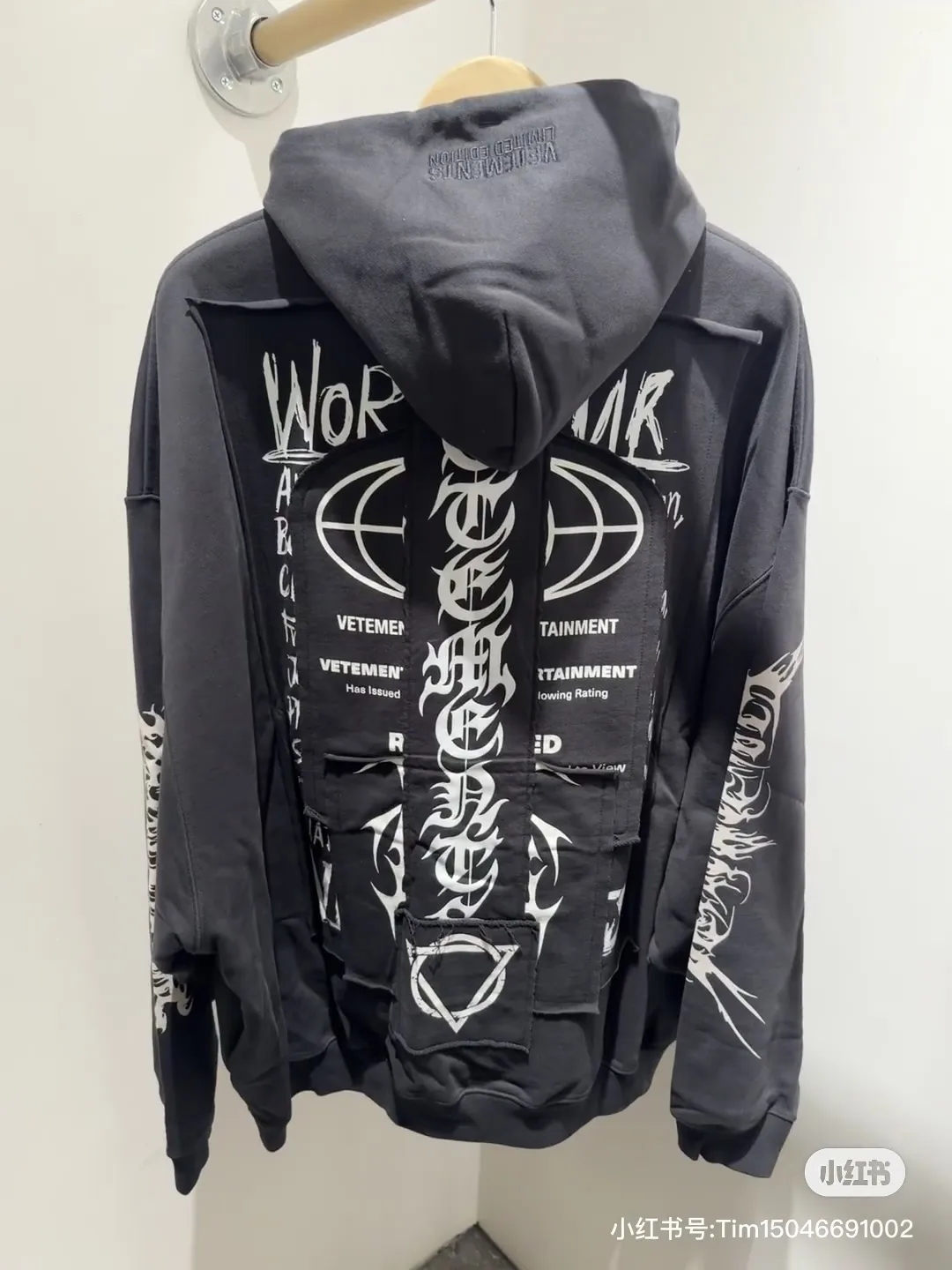 Patchwork Graphic Oversized Cotton Hoodie D26013164 — view 2