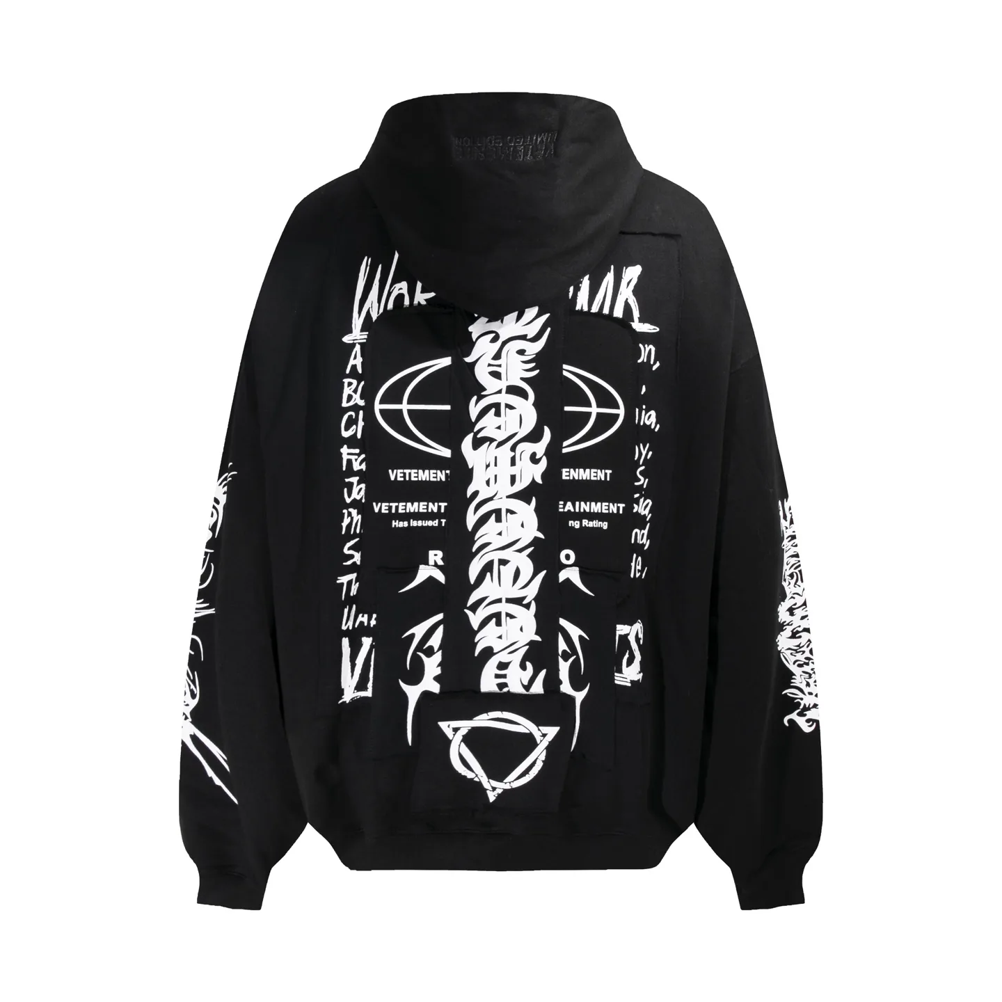 Patchwork Graphic Oversized Cotton Hoodie D26013164 — view 10