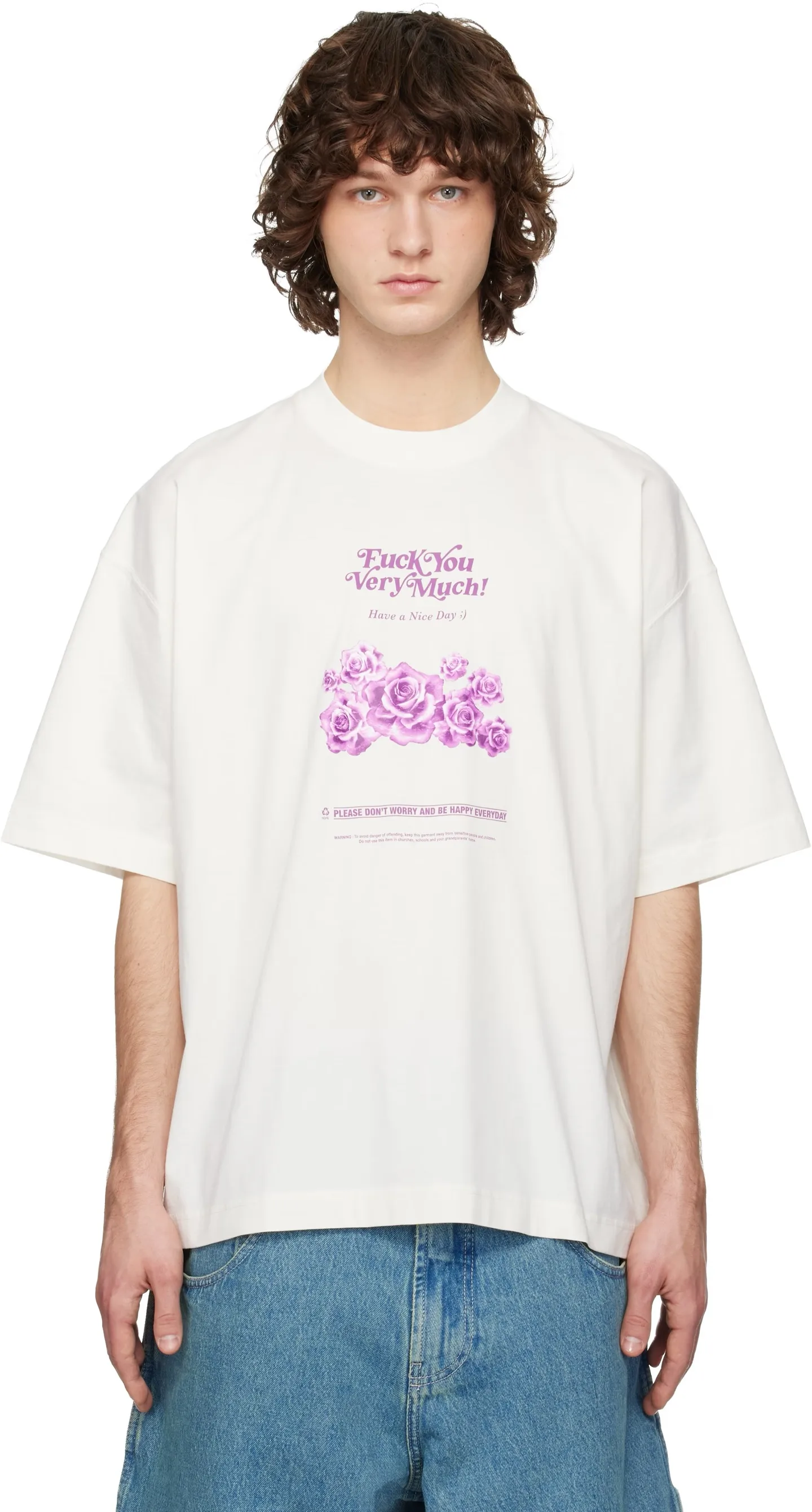 Oversized Floral Graphic Print T-Shirt D14013143 — view 2