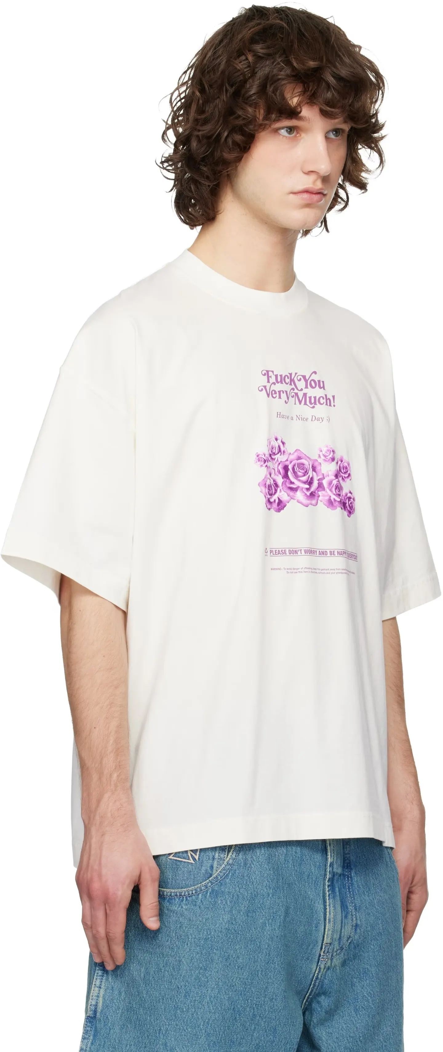 Oversized Floral Graphic Print T-Shirt D14013143 — view 3