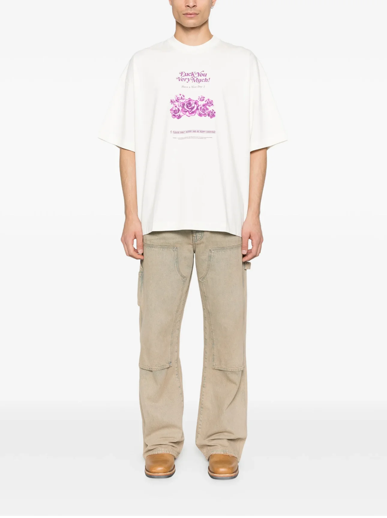 Oversized Floral Graphic Print T-Shirt D14013143 — view 7