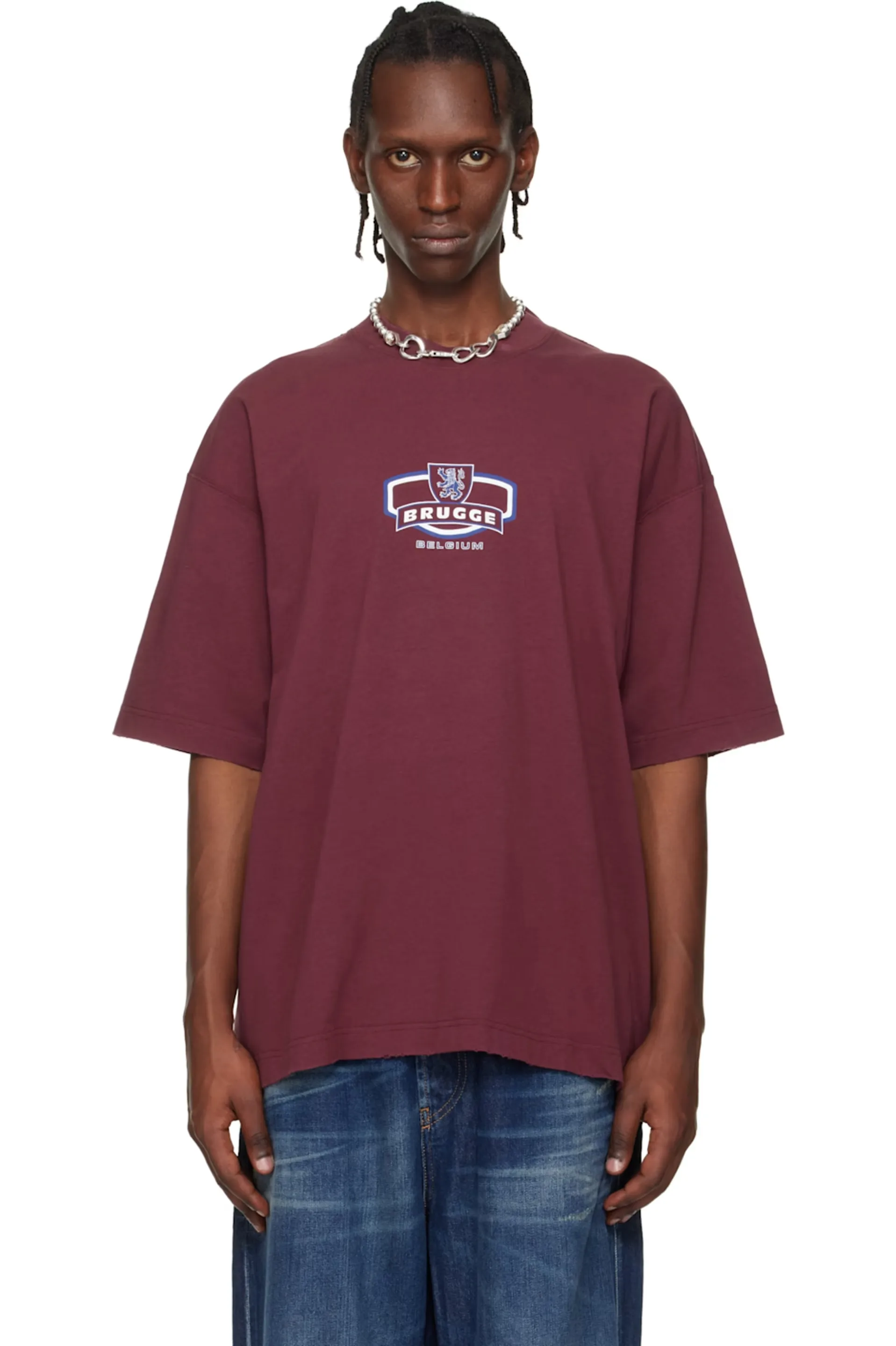 Brugge Graphic Oversized Cotton T-Shirt D14013141