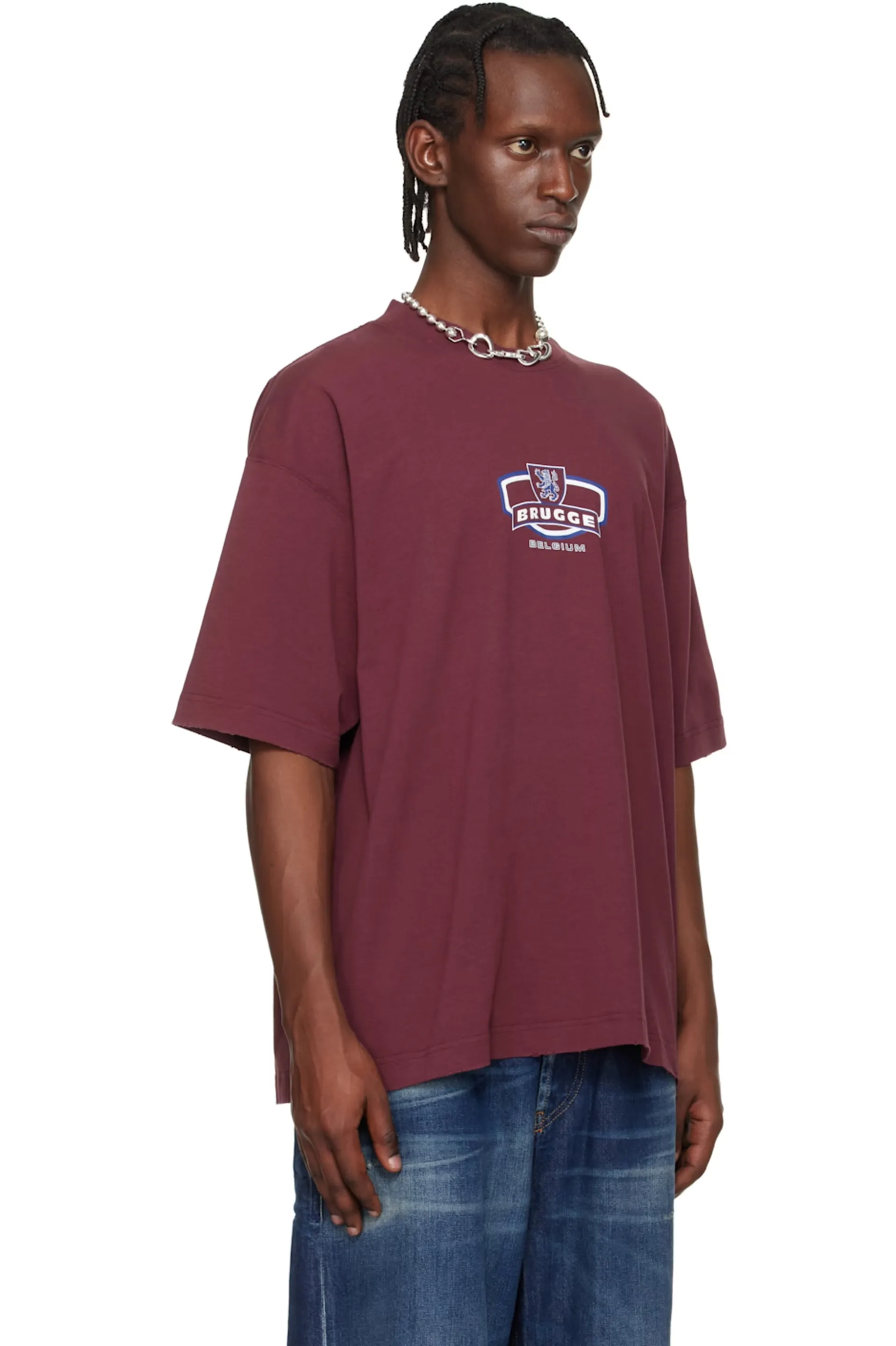 Brugge Graphic Oversized Cotton T-Shirt D14013141 — view 2