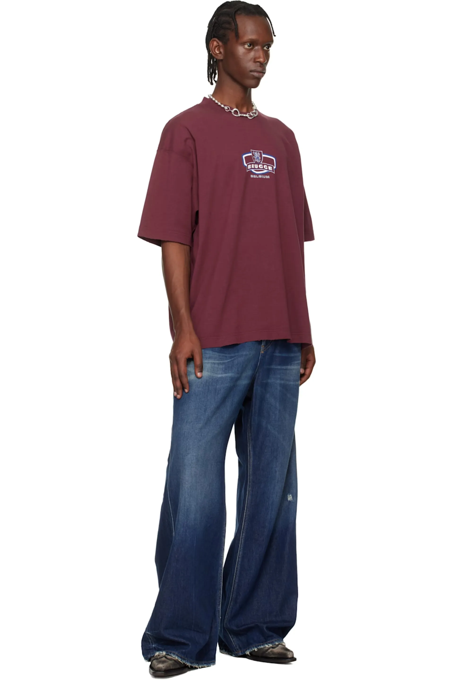 Brugge Graphic Oversized Cotton T-Shirt D14013141 — view 4