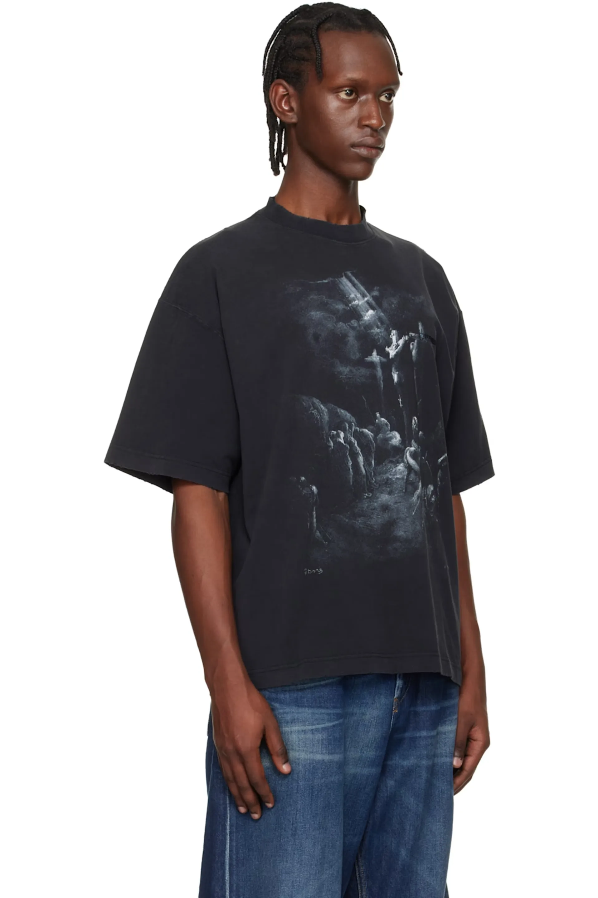 Washed Graphic Print Oversized T-Shirt D15513138 — view 3