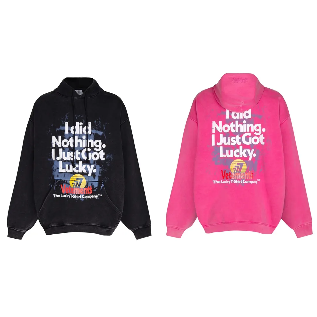 Vetements Lucky Logo Washed Cotton Hoodie D22513163