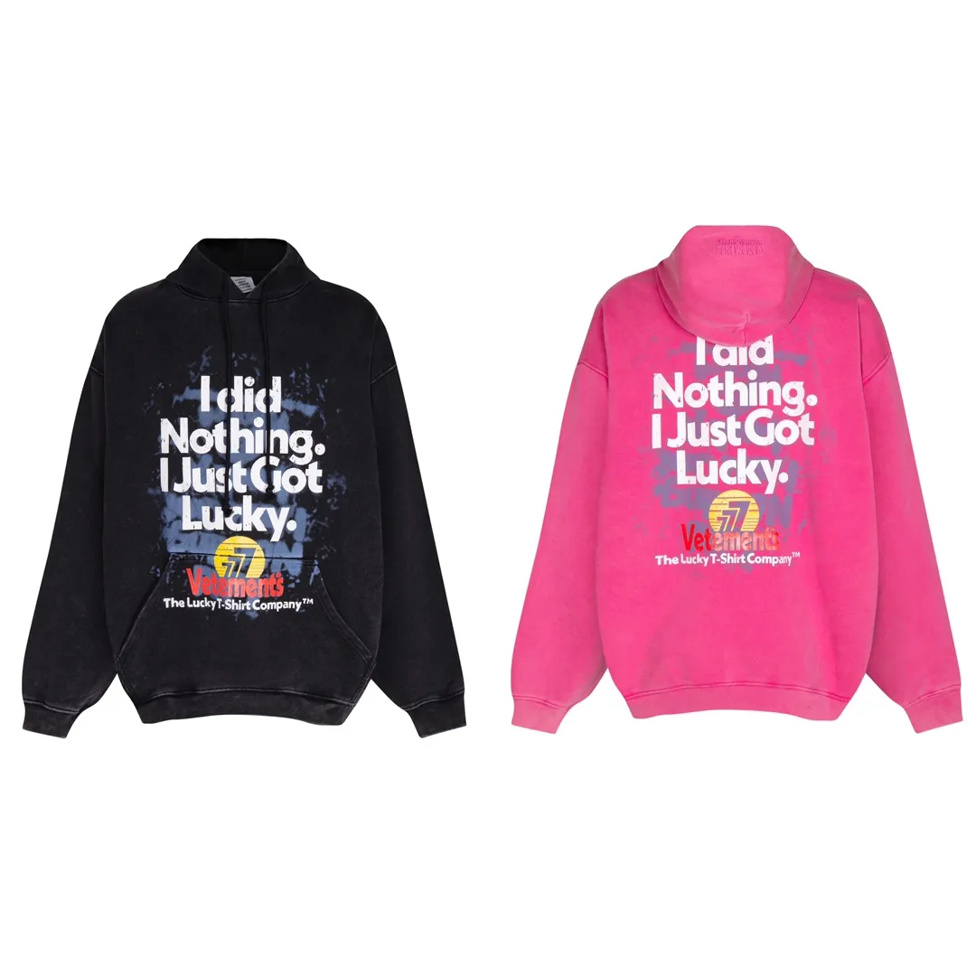 Vetements Lucky Logo Washed Cotton Hoodie D22513163
