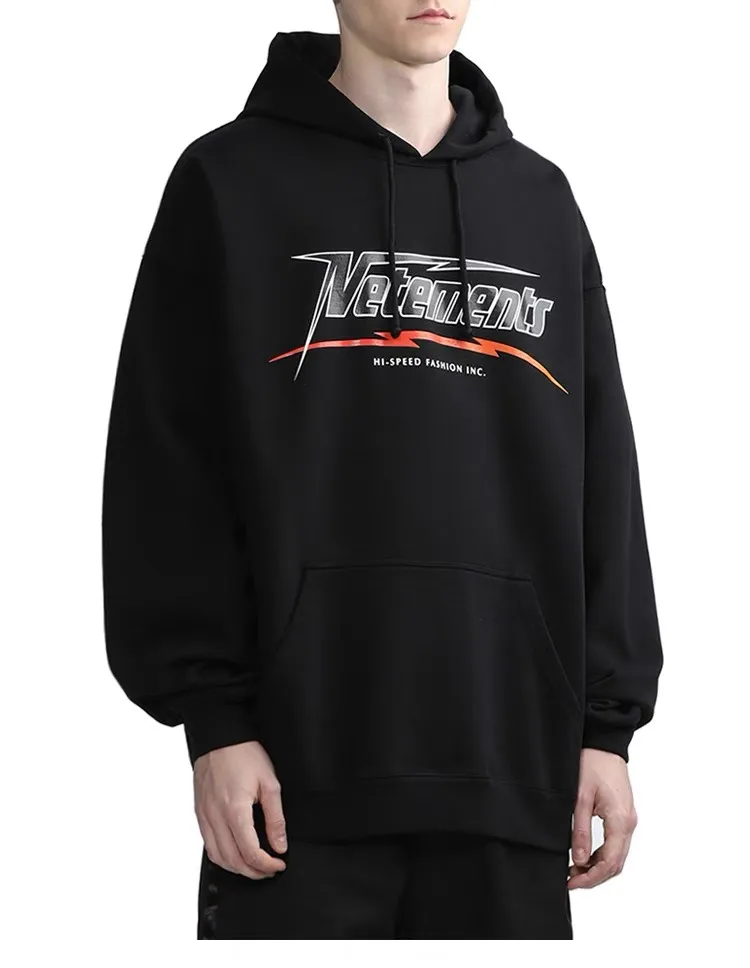 Hi-Speed Logo Print Cotton-Jersey Hoodie D21813181 — view 3