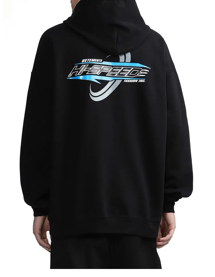 Hi-Speed Logo Print Cotton-Jersey Hoodie D21813181 — view 4