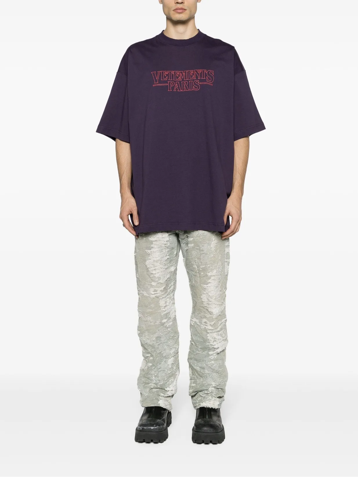 Logo-Print Oversized Cotton-Jersey T-Shirt D14013151 — view 5