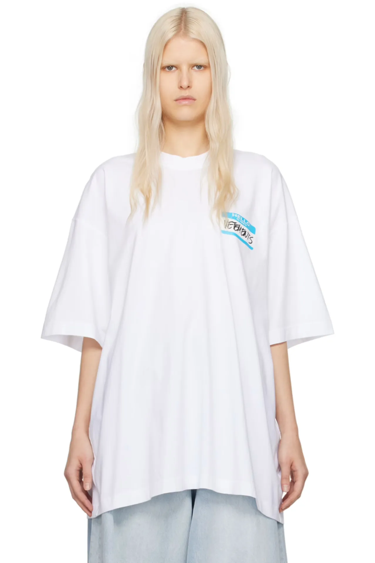 Hello My Name Is Logo Oversized T-Shirt D14013150 — view 2