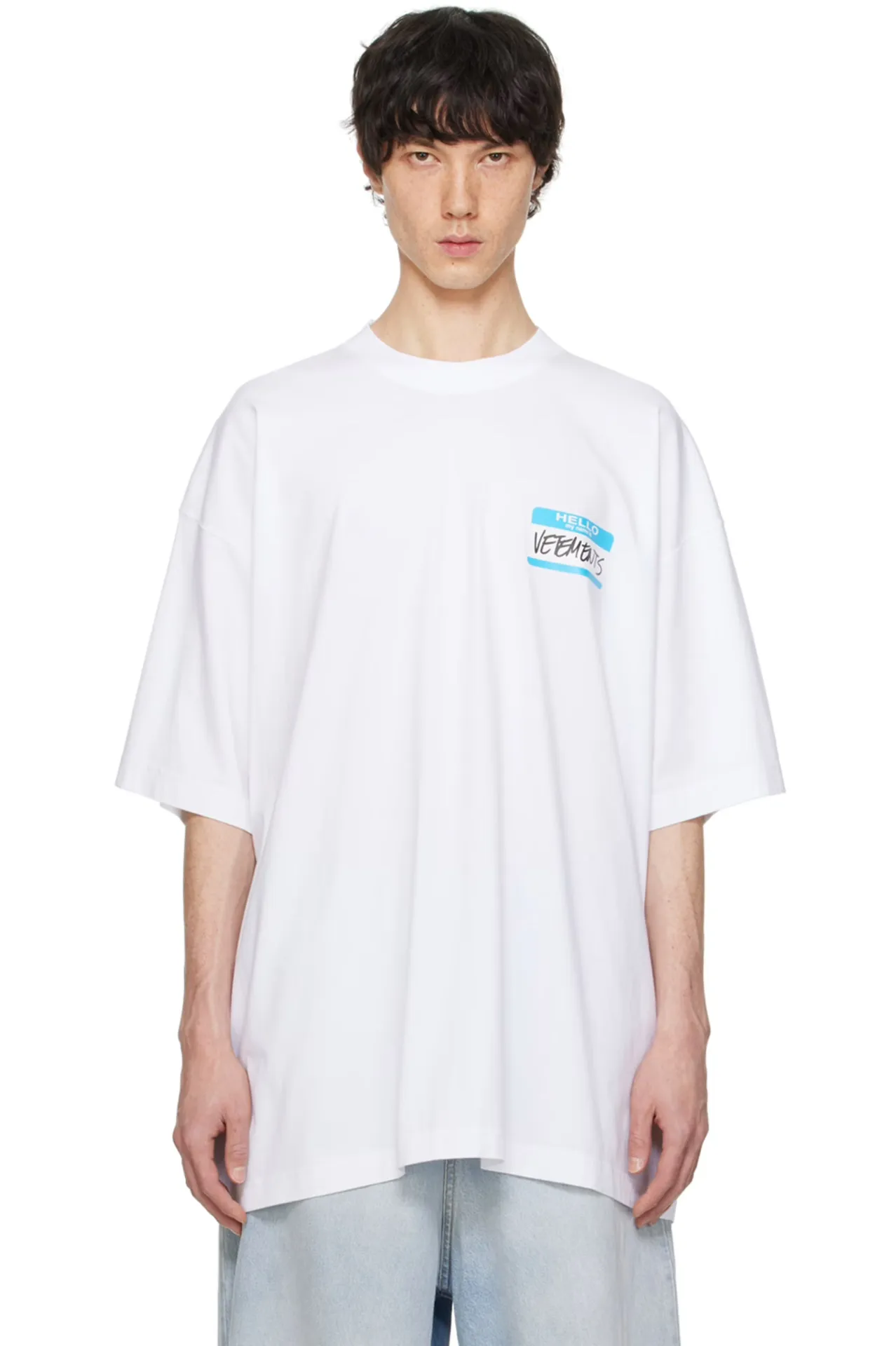 Hello My Name Is Logo Oversized T-Shirt D14013150 — view 4