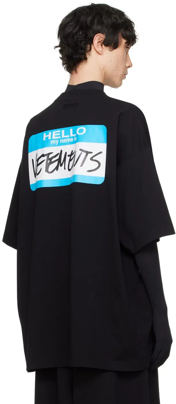 Hello My Name Is Logo Oversized T-Shirt D14013150 — view 5