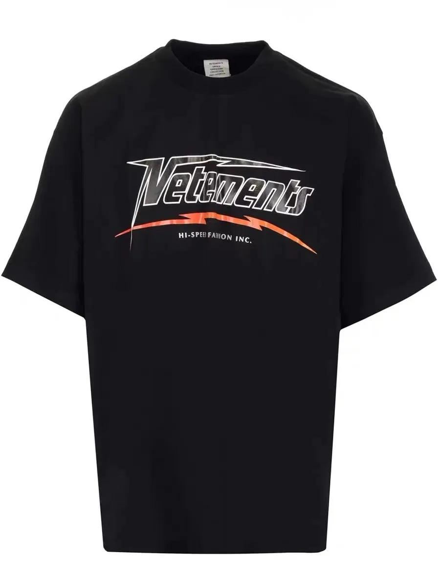 Hi-Speed Logo Print Cotton T-Shirt D14013149