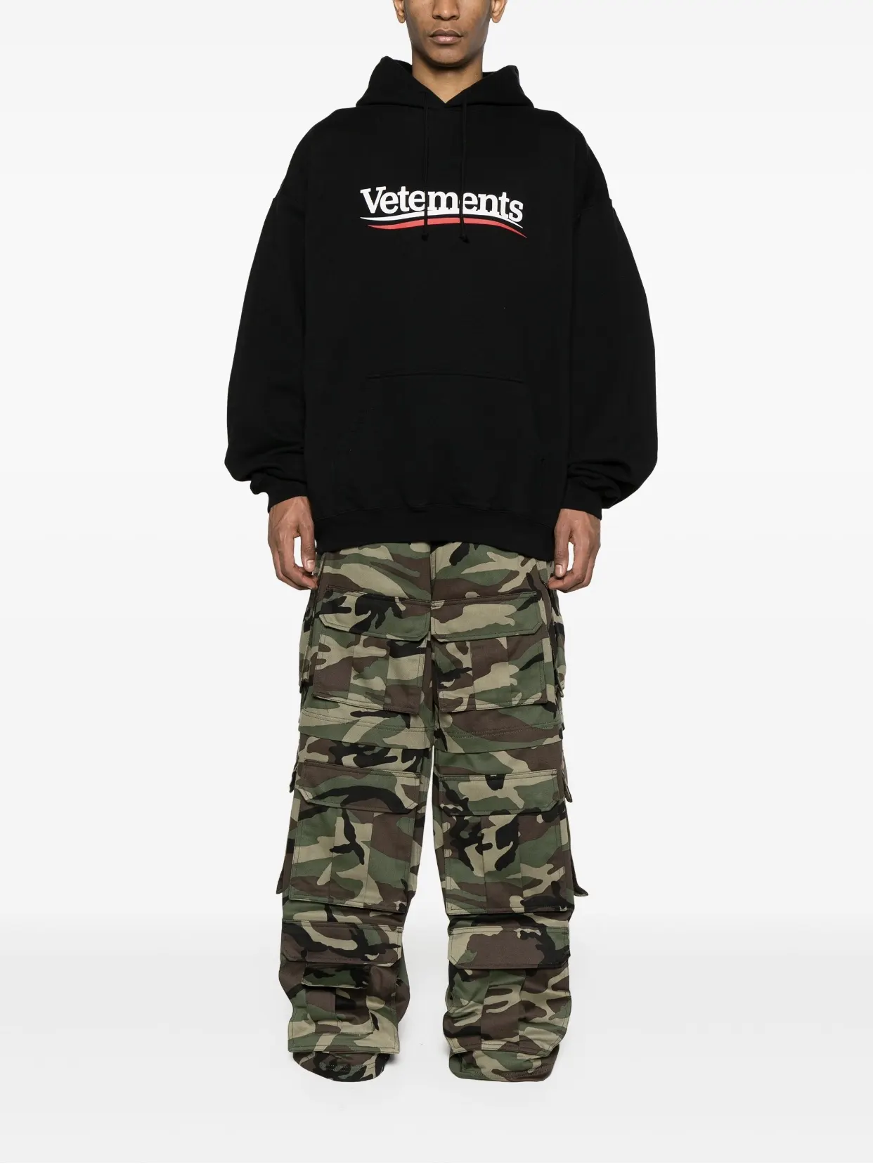 Logo-Print Oversized Cotton-Blend Hoodie D21813178