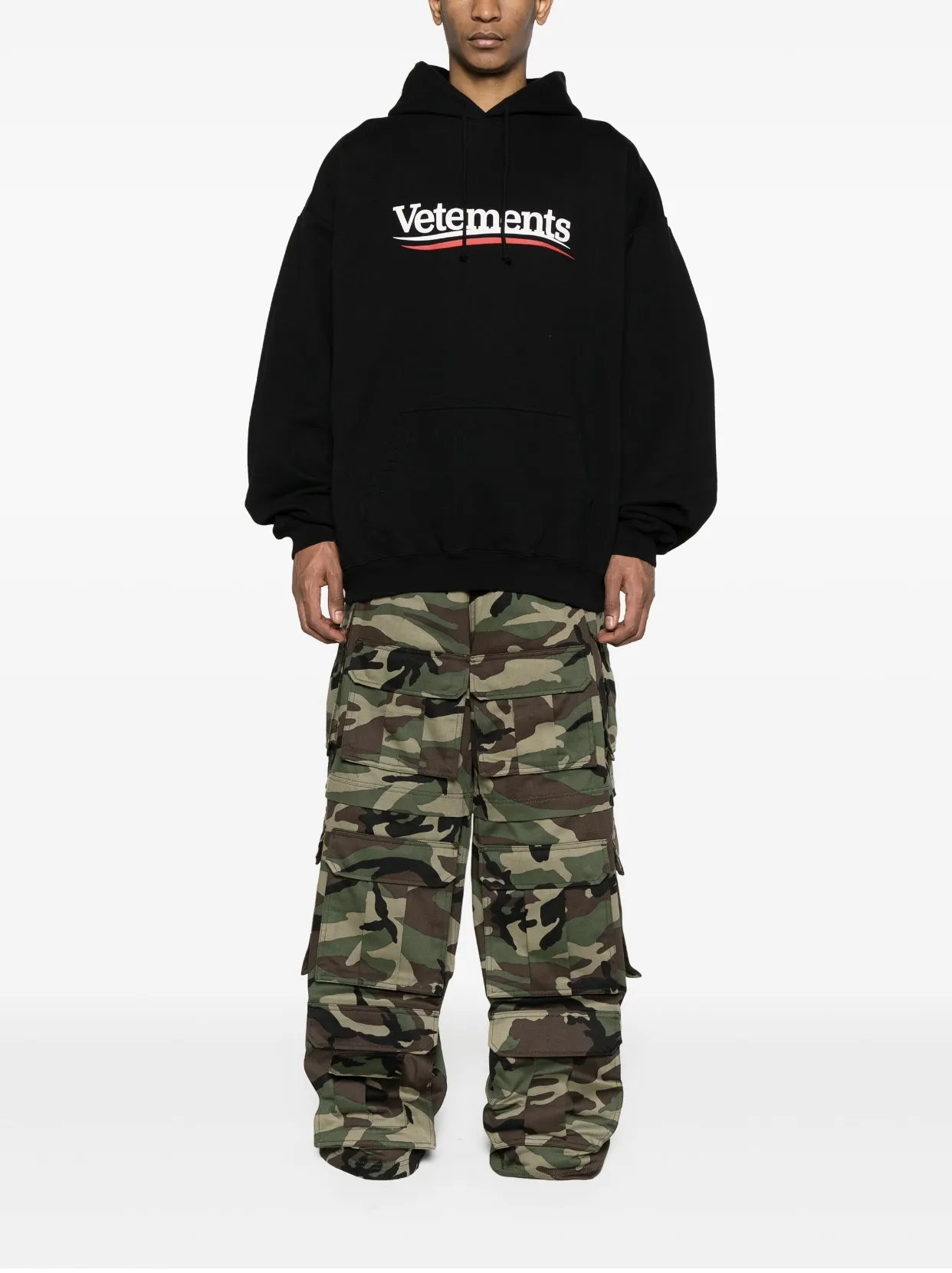 Logo-Print Oversized Cotton-Blend Hoodie D21813178