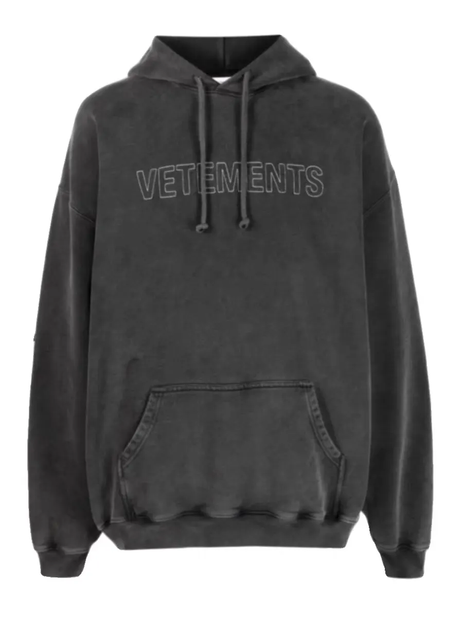 Logo Embroidered Washed Cotton Hoodie D22513175