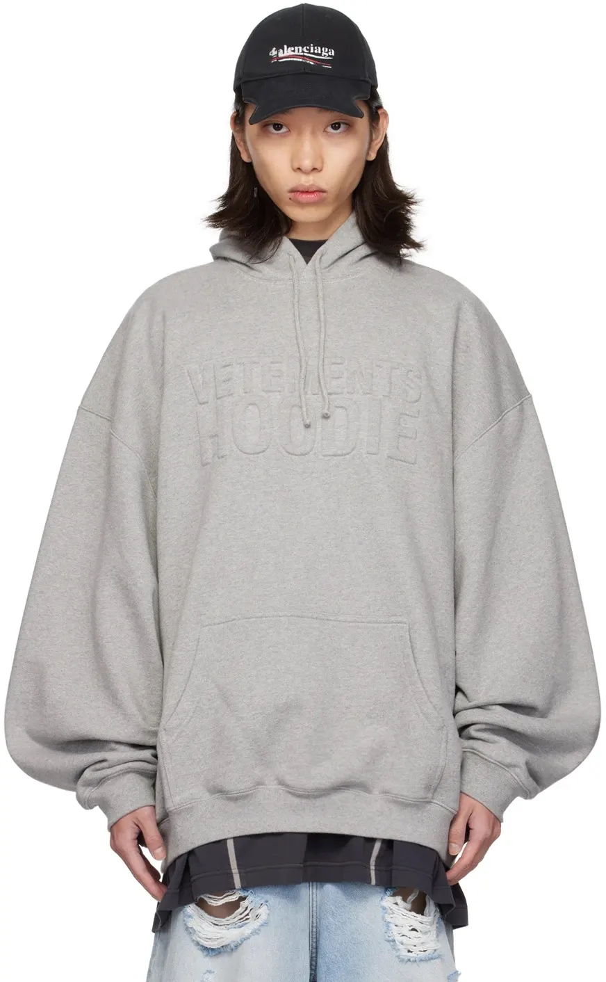 Logo-Embossed Oversized Cotton-Blend Hoodie D21813173
