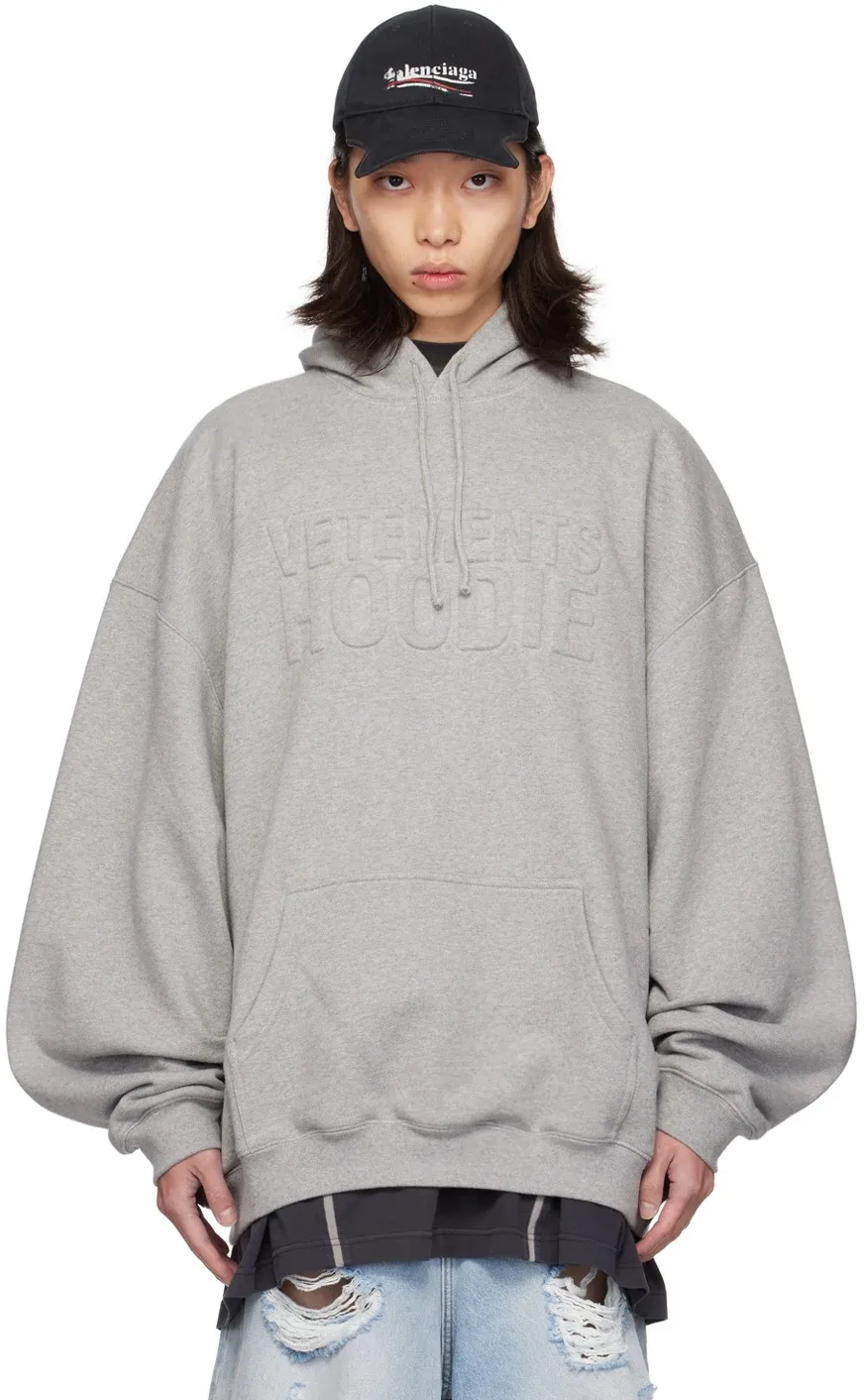 Logo-Embossed Oversized Cotton-Blend Hoodie D21813173