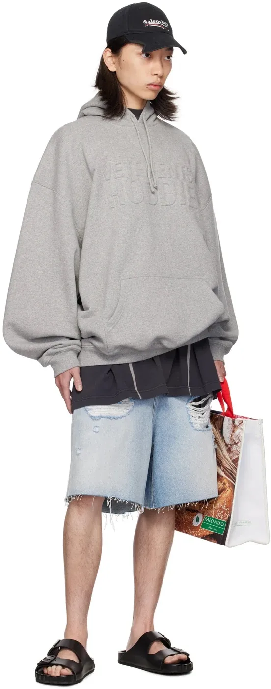 Logo-Embossed Oversized Cotton-Blend Hoodie D21813173 — view 9