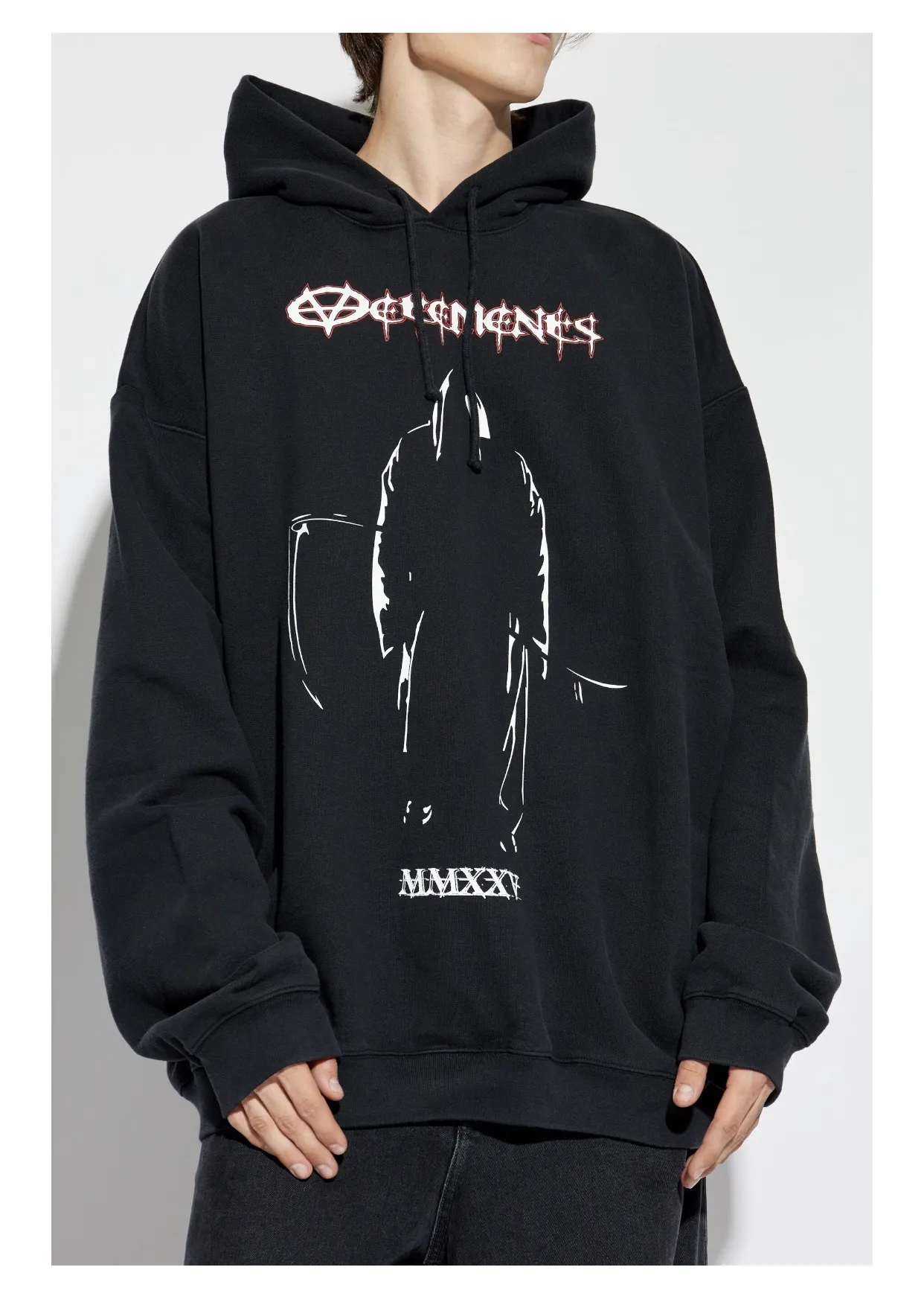 Grim Reaper Graphic Oversized Hoodie D22513170 — view 2