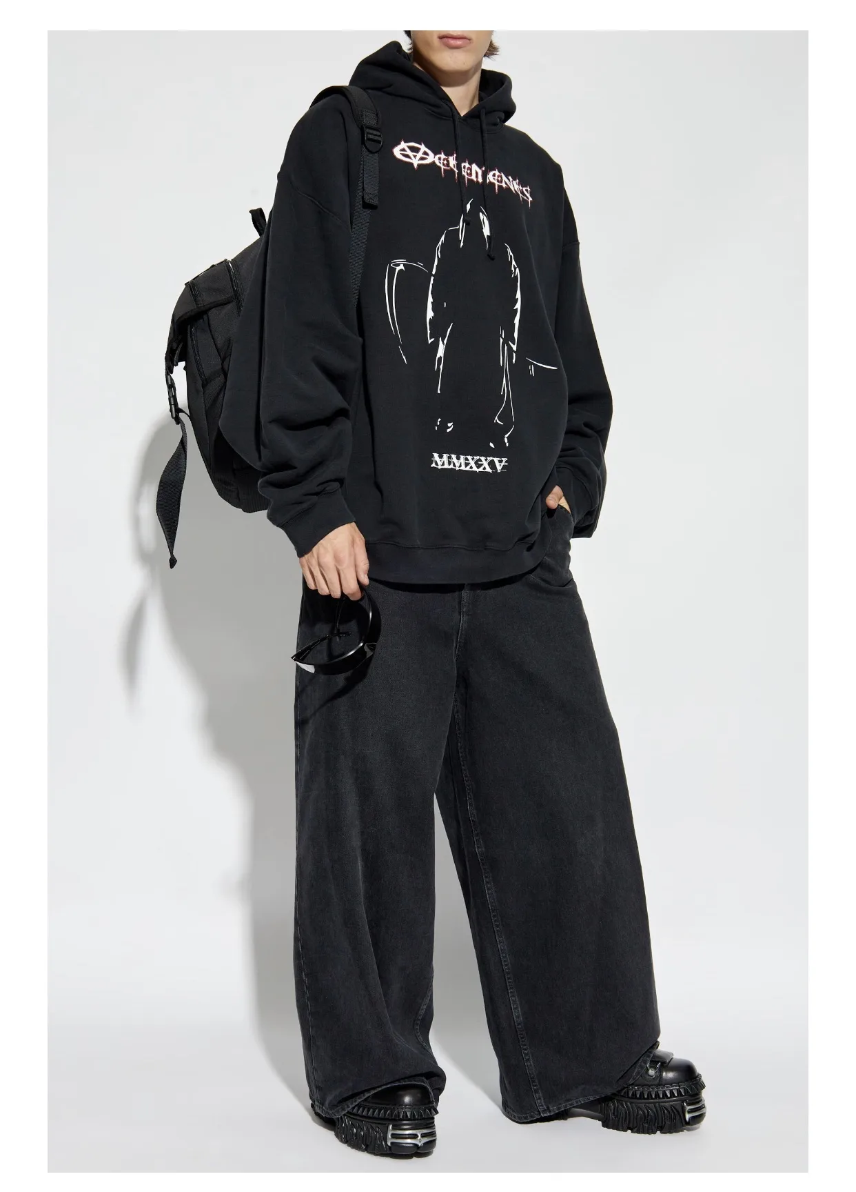 Grim Reaper Graphic Oversized Hoodie D22513170 — view 4