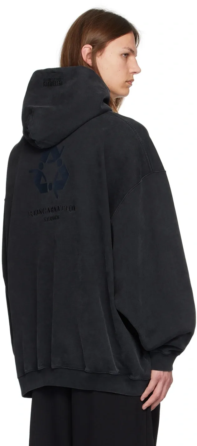 Logo-Embroidered Washed Cotton-Jersey Hoodie D22513166 — view 3