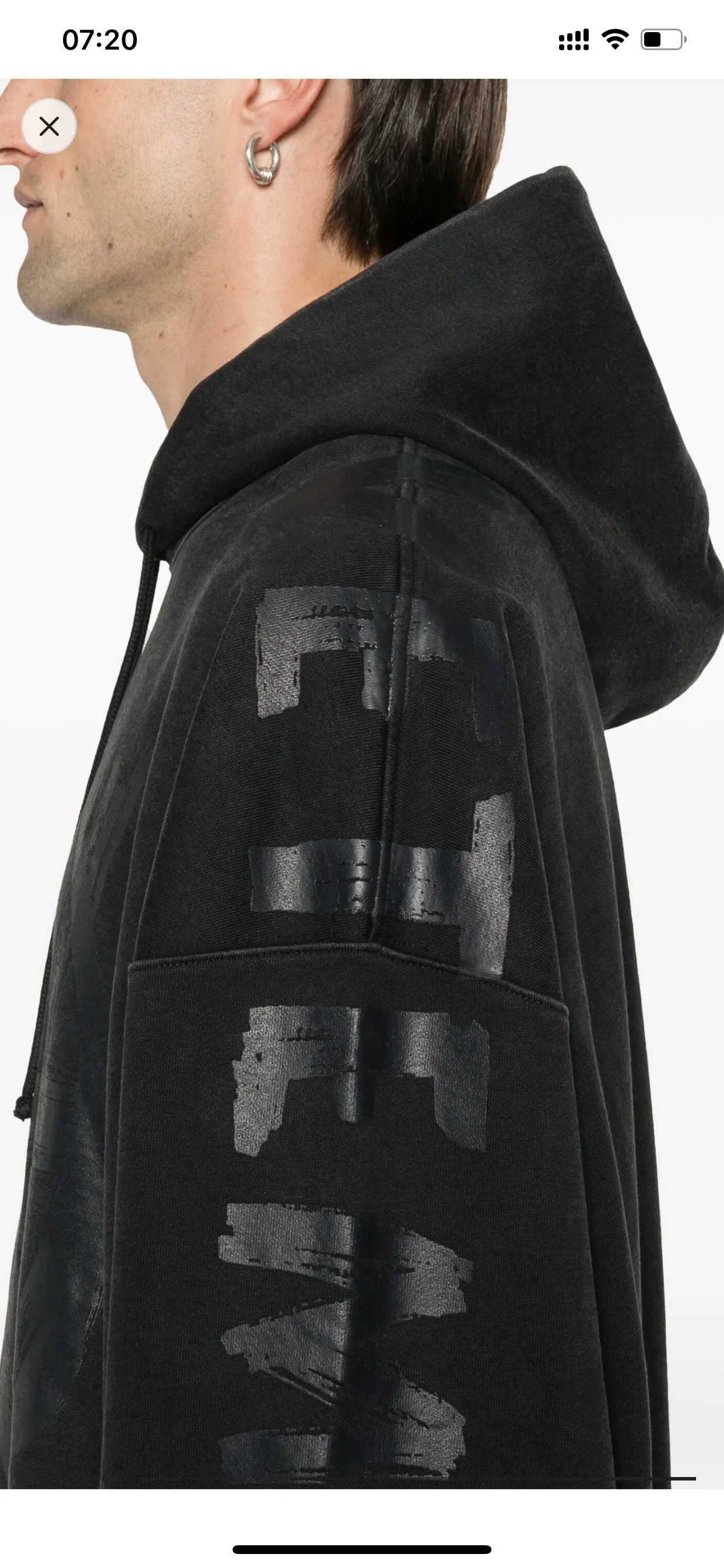 Anarchy Logo Oversized Cotton-Blend Hoodie D22513165 — view 4