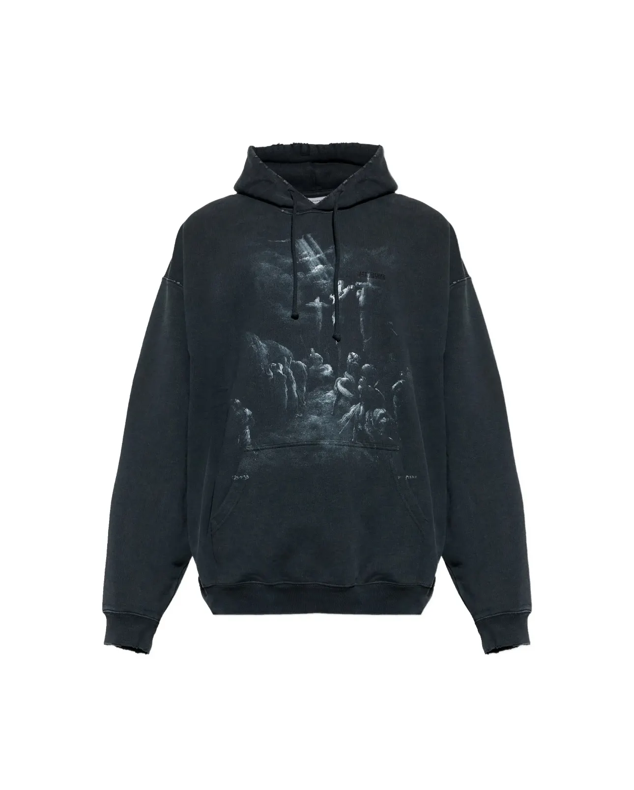 Washed Graphic Print Oversized Hoodie D23013136