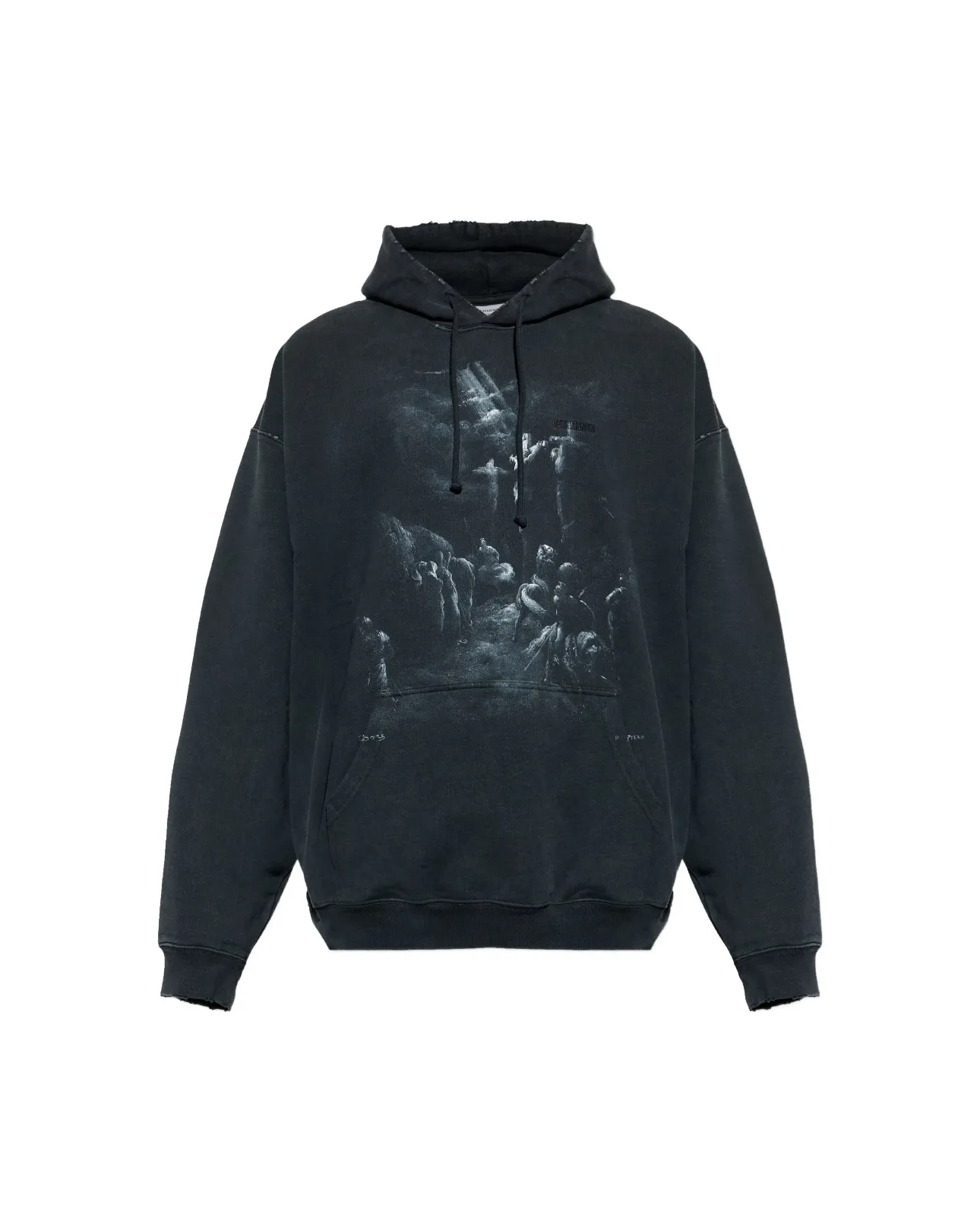 Washed Graphic Print Oversized Hoodie D23013136