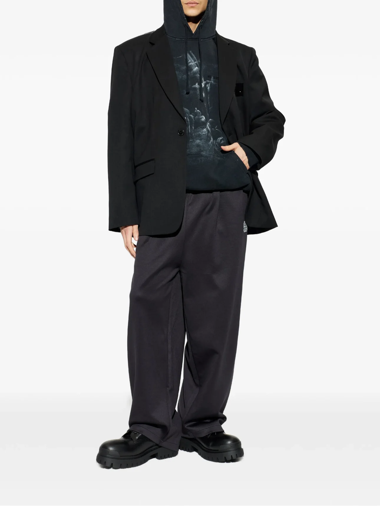 Washed Graphic Print Oversized Hoodie D23013136 — view 4