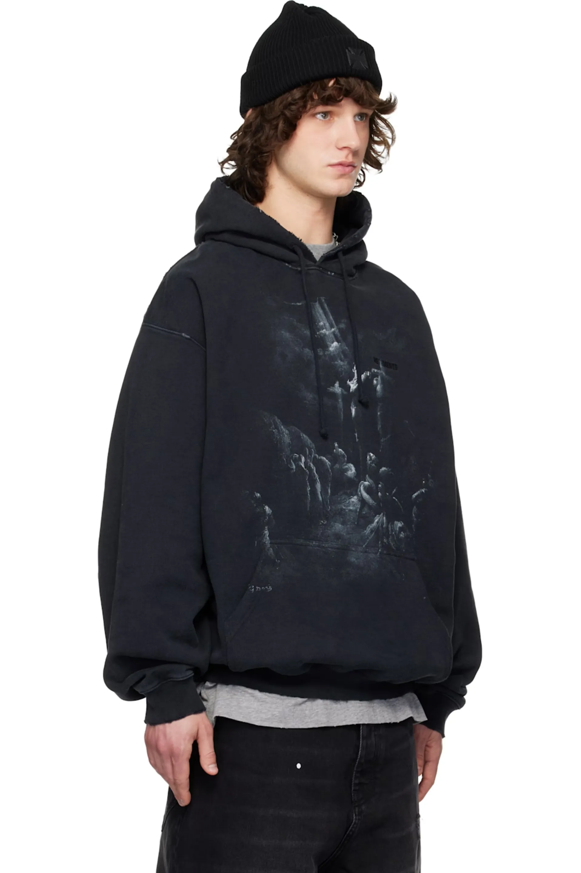 Washed Graphic Print Oversized Hoodie D23013136 — view 6