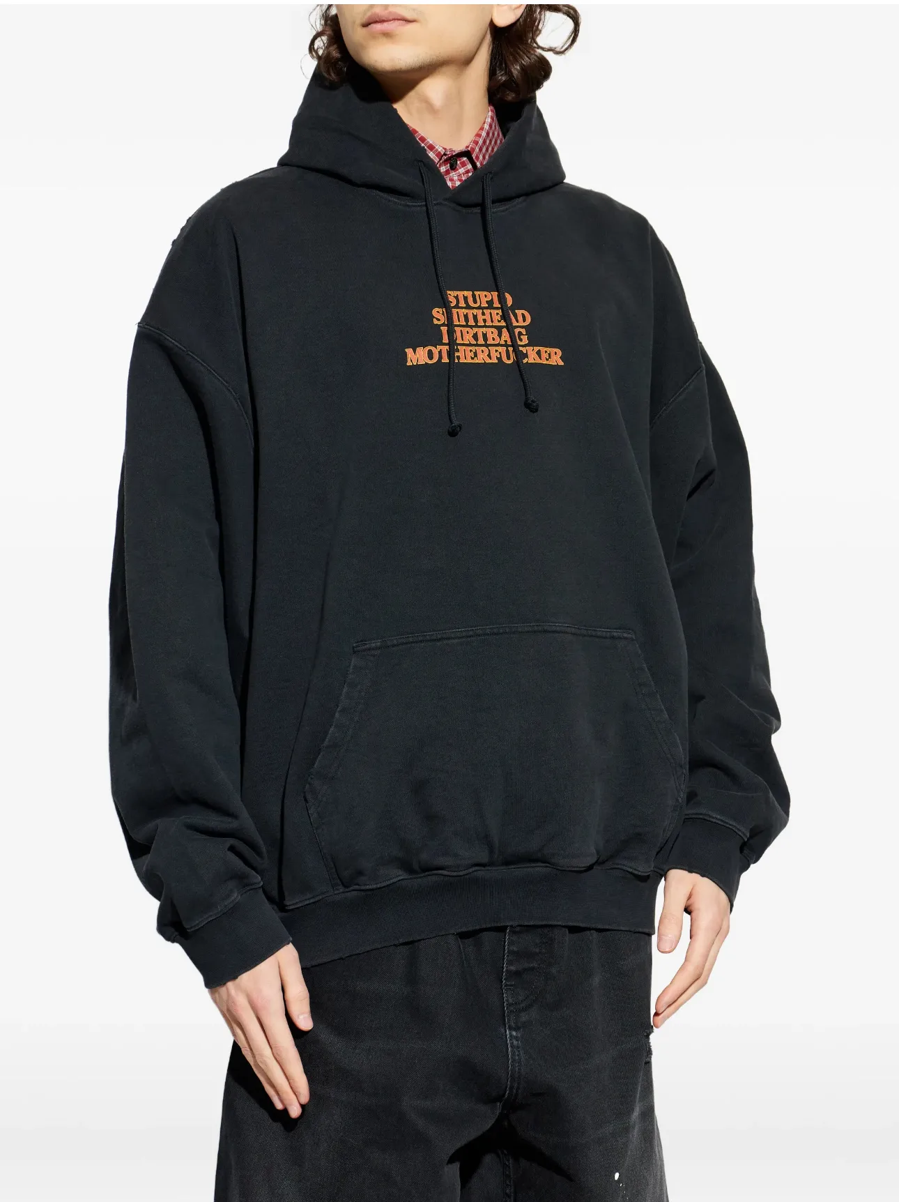 Logo Print Washed Cotton-Jersey Hoodie D23013134 — view 2