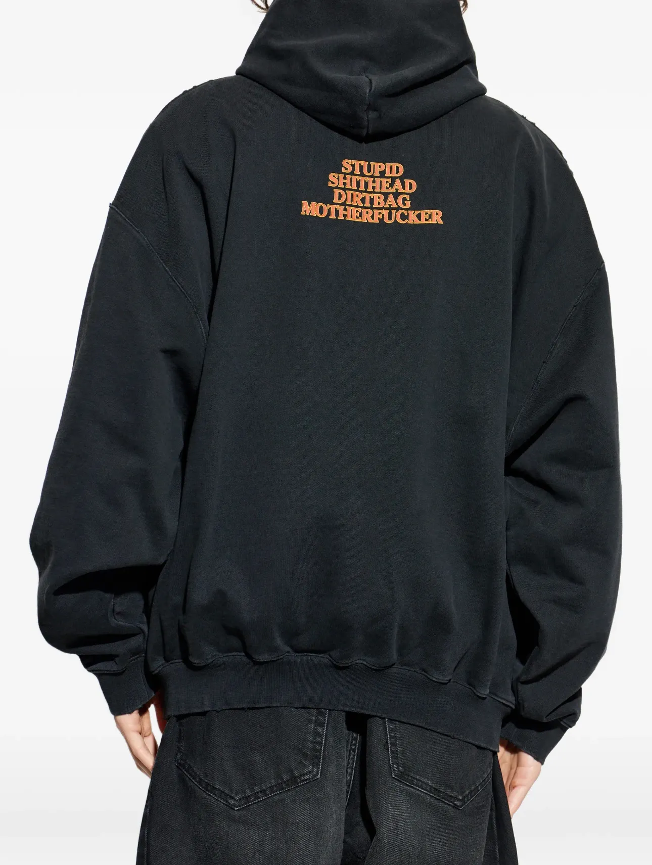 Logo Print Washed Cotton-Jersey Hoodie D23013134 — view 3
