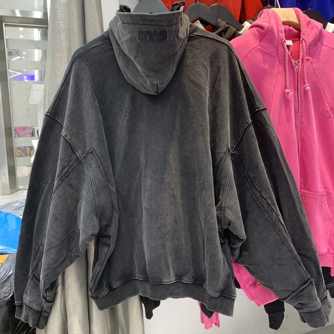 Panelled Washed Cotton Zip-Up Hoodie D36013156 — view 2