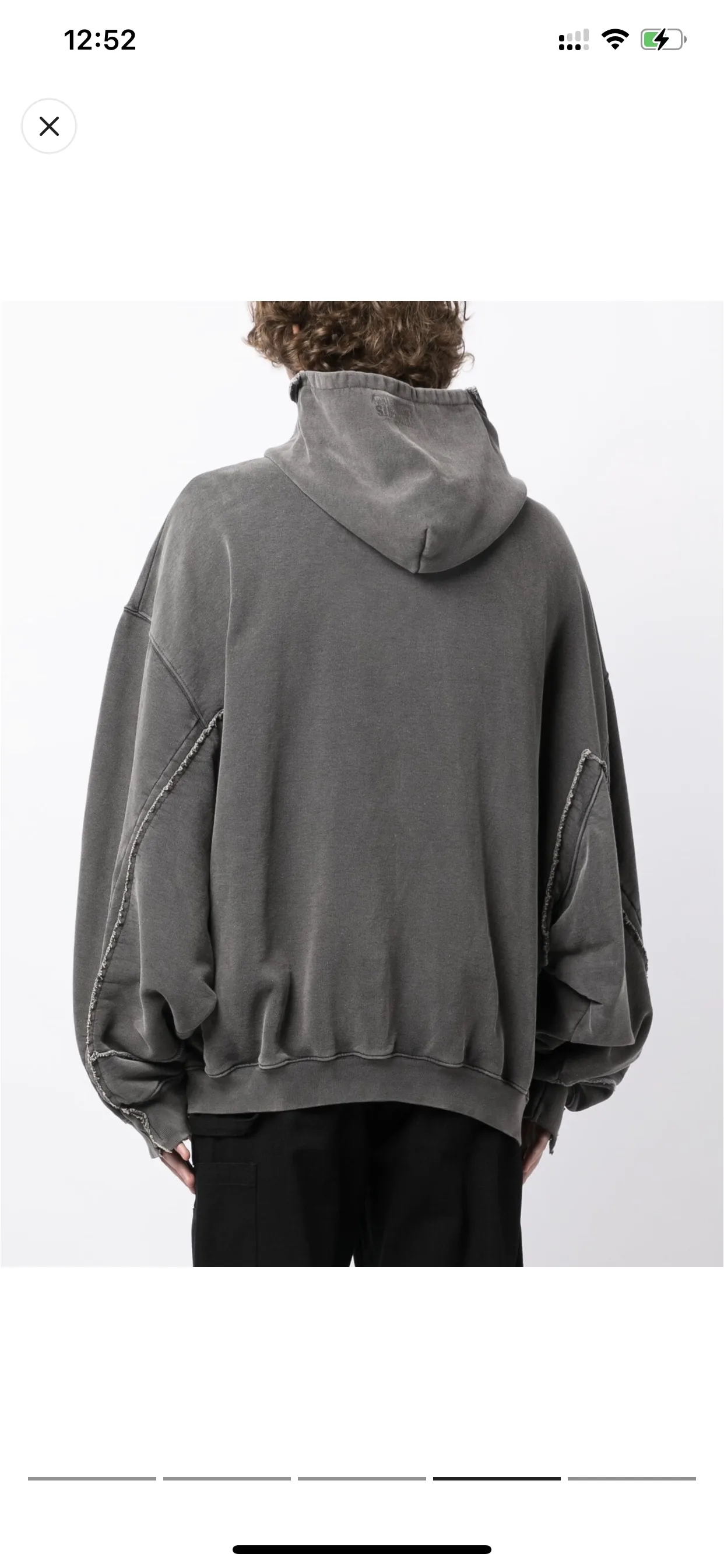 Panelled Washed Cotton Zip-Up Hoodie D36013156 — view 5