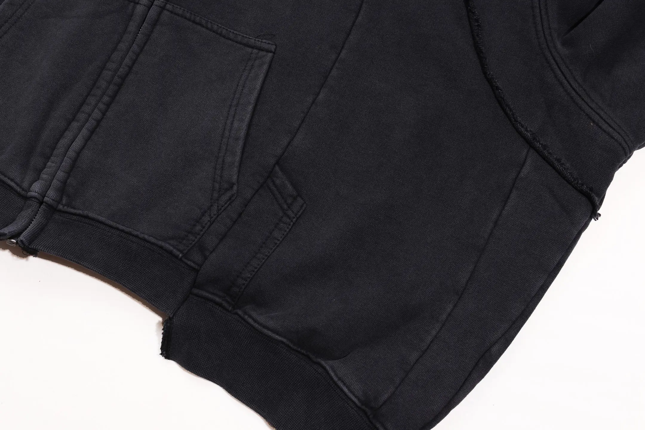 Panelled Washed Cotton Zip-Up Hoodie D36013156 — view 14