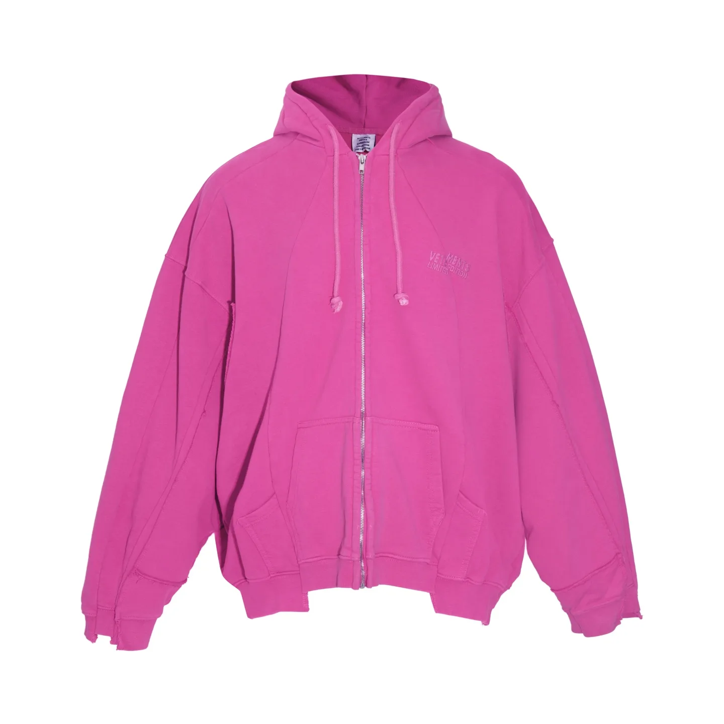 Panelled Washed Cotton Zip-Up Hoodie D36013156 — view 18
