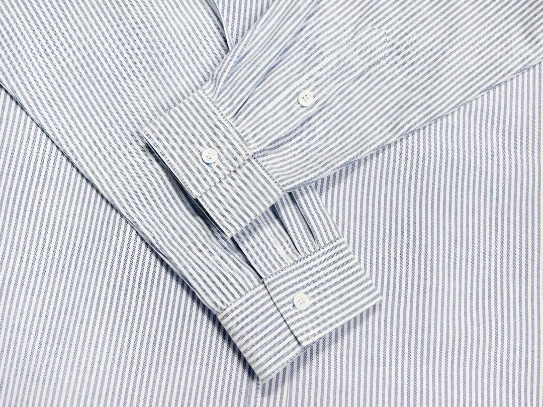 Leather Patch Striped Cotton Shirt D14521545 — view 4